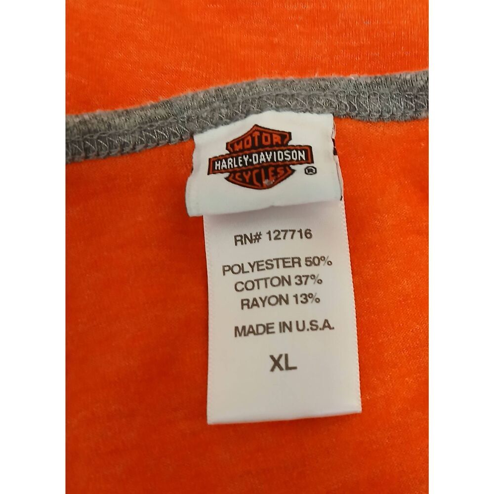 Harley Davidson womens xl motorcycle tank orange moroneys newburgh new york - Picture 5 of 8